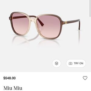 Miu Miu Transparent Taupe Frame with Pink Gradient Lenses Sunglasses
